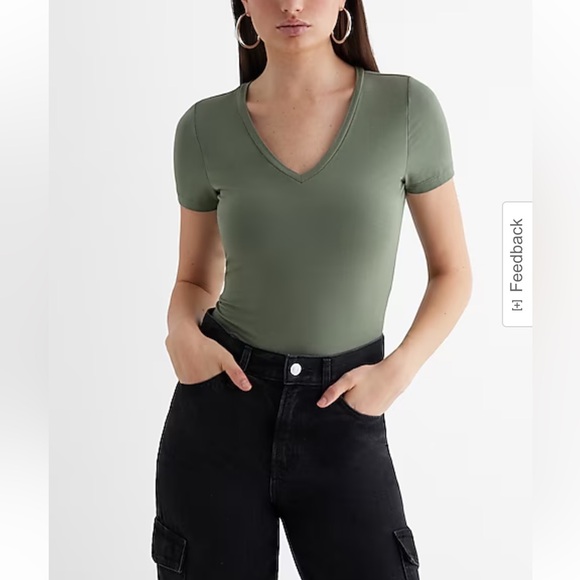 Supersoft Fitted V-Neck Double Layer Tee - Picture 1 of 4